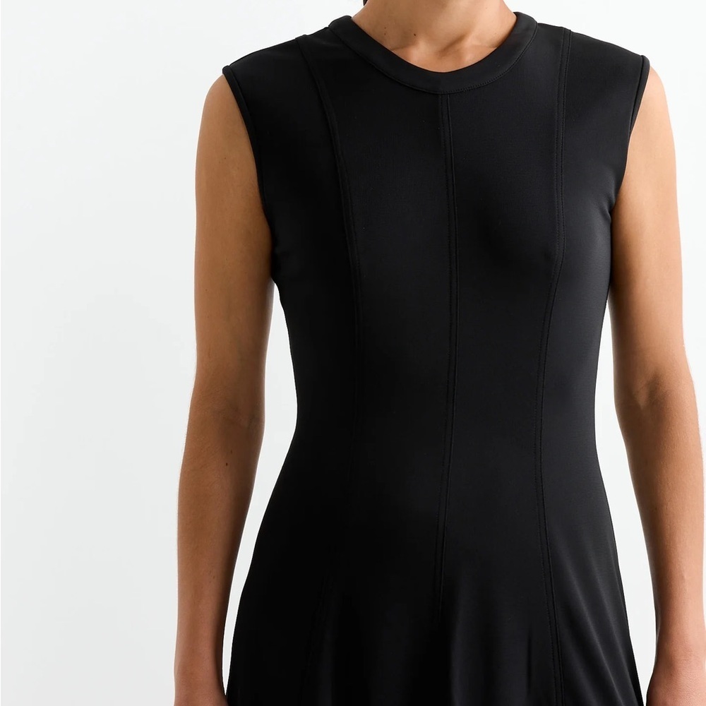 NOMIA NYC Designer Sz 12 Seamed Flared Maxi Dress in Black new without tag - Picture 5 of 16